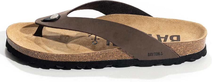 Bayton Teenslippers 'LUCCA' sand donkerbruin