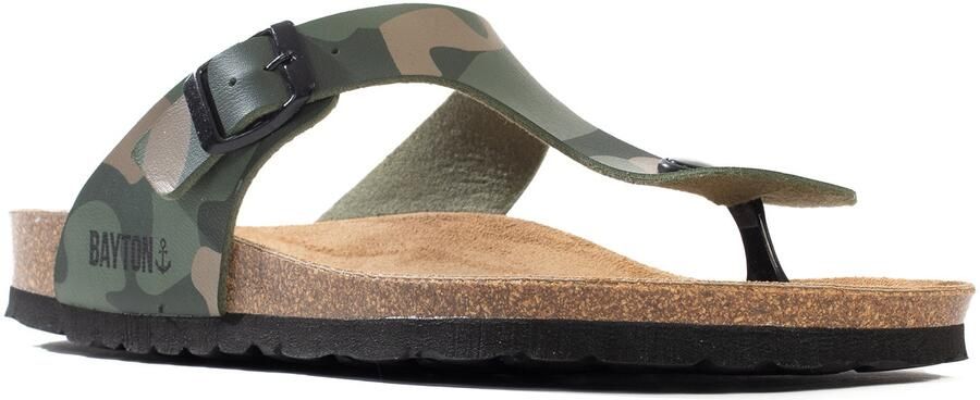 Bayton Teenslippers 'MERCURE' lichtbruin lichtgroen donkergroen zwart - Foto 1