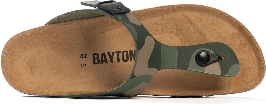 Bayton Teenslippers 'MERCURE' lichtbruin lichtgroen donkergroen zwart - Foto 4
