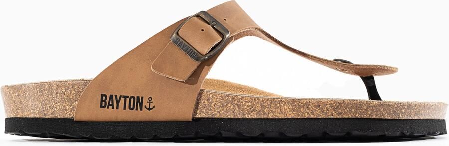 Bayton Teenslippers 'Mercure' lichtbruin zwart - Foto 1