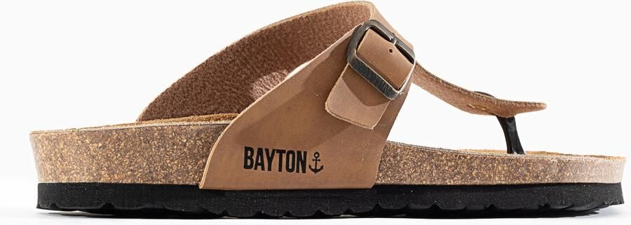 Bayton Teenslippers 'Mercure' lichtbruin zwart - Foto 3