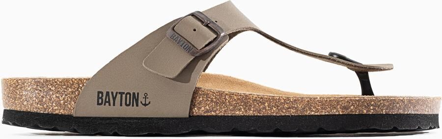 Bayton Teenslippers 'Mercure' taupe zwart