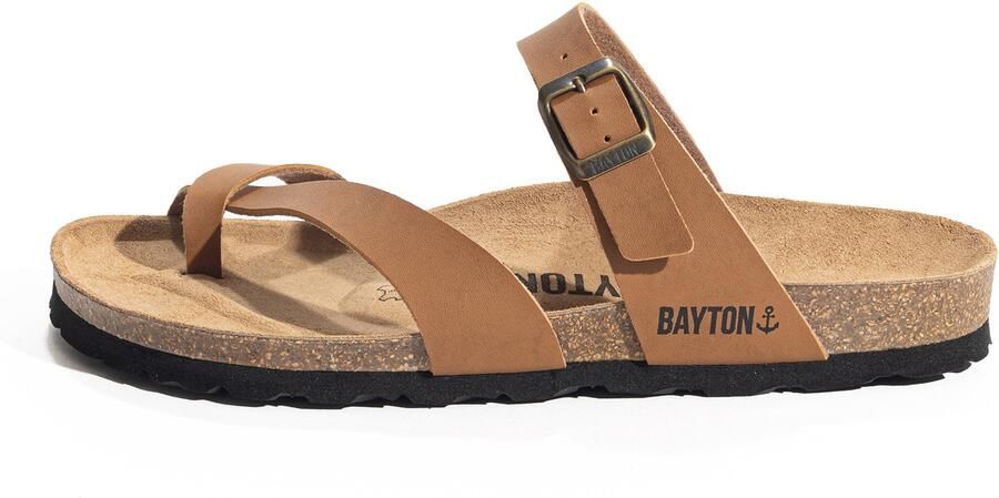 Bayton Teenslippers 'TRIADE' camel sand zwart