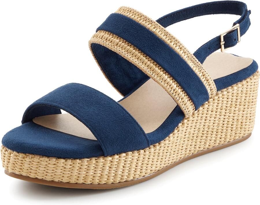 BEACHTIME by LASCANA Sandaal beige donkerblauw