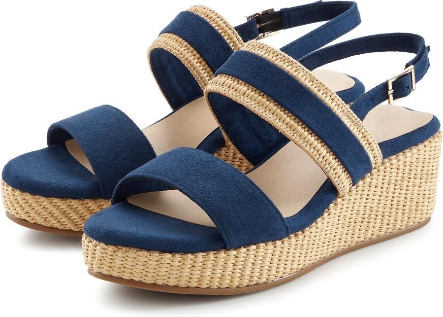 BEACHTIME by LASCANA Sandaal beige donkerblauw - Foto 4