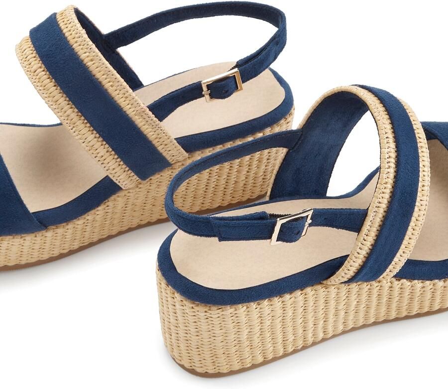 BEACHTIME by LASCANA Sandaal beige donkerblauw - Foto 3
