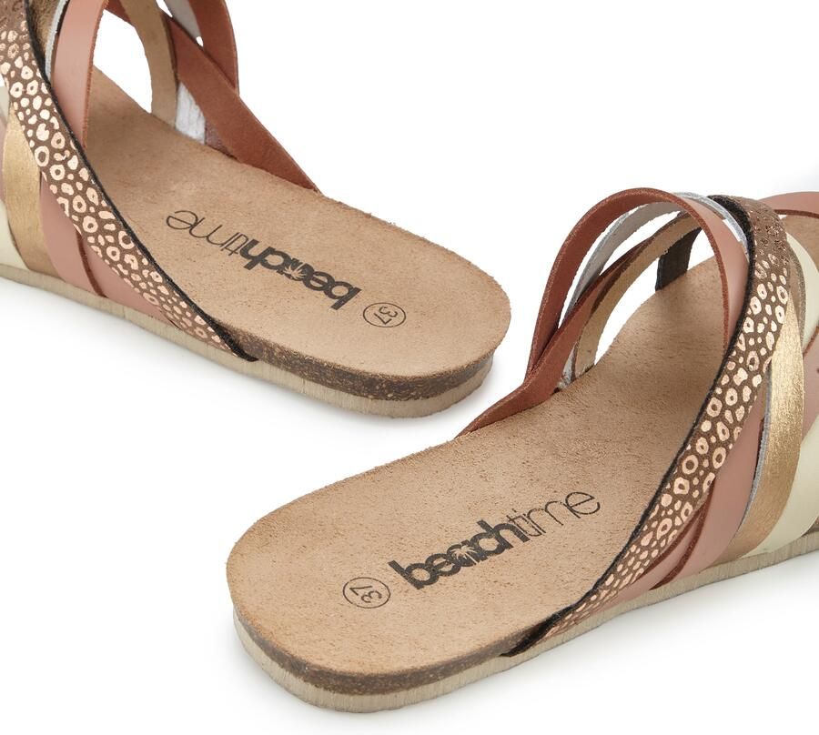 BEACHTIME by LASCANA Teenslipper ivoor chocoladebruin goud oudroze - Foto 2