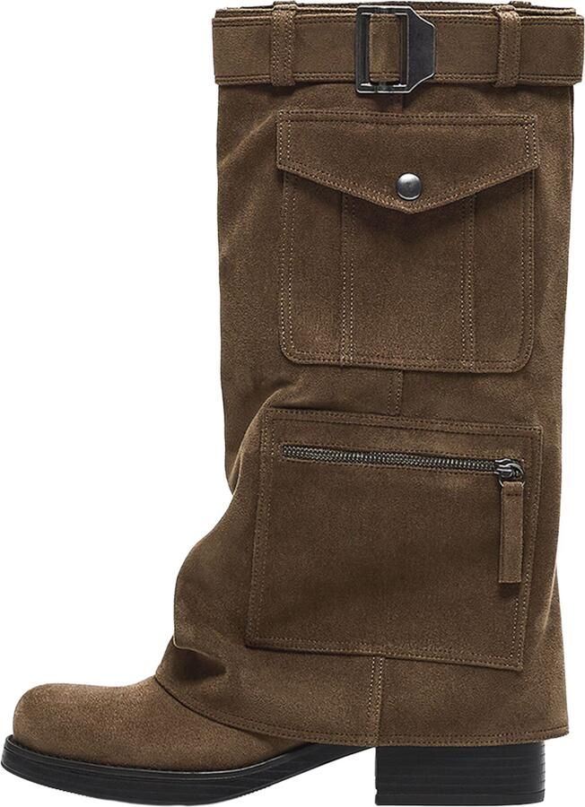Bershka Cowboylaarzen donkerbruin - Foto 4