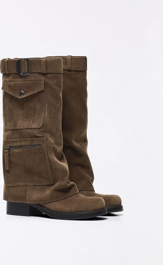 Bershka Cowboylaarzen donkerbruin - Foto 5