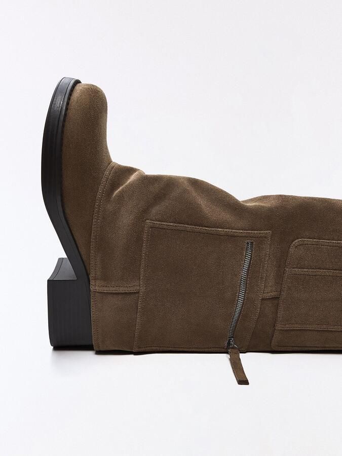 Bershka Cowboylaarzen donkerbruin - Foto 2