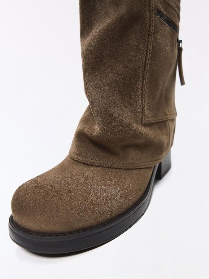 Bershka Cowboylaarzen donkerbruin - Foto 3