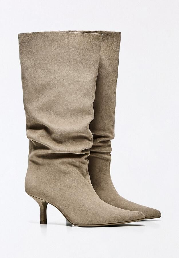 Bershka Laarzen donkerbeige - Foto 2