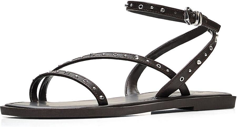 Bershka Sandalen met riem donkerbruin