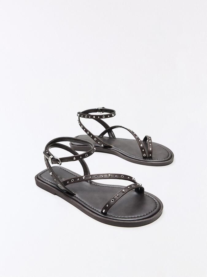 Bershka Sandalen met riem donkerbruin - Foto 3