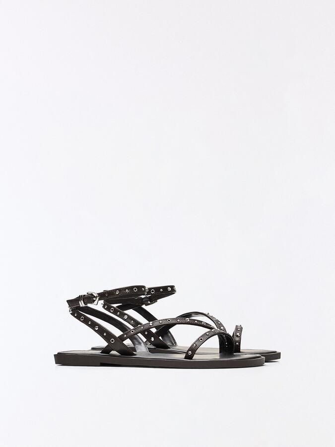 Bershka Sandalen met riem donkerbruin - Foto 5
