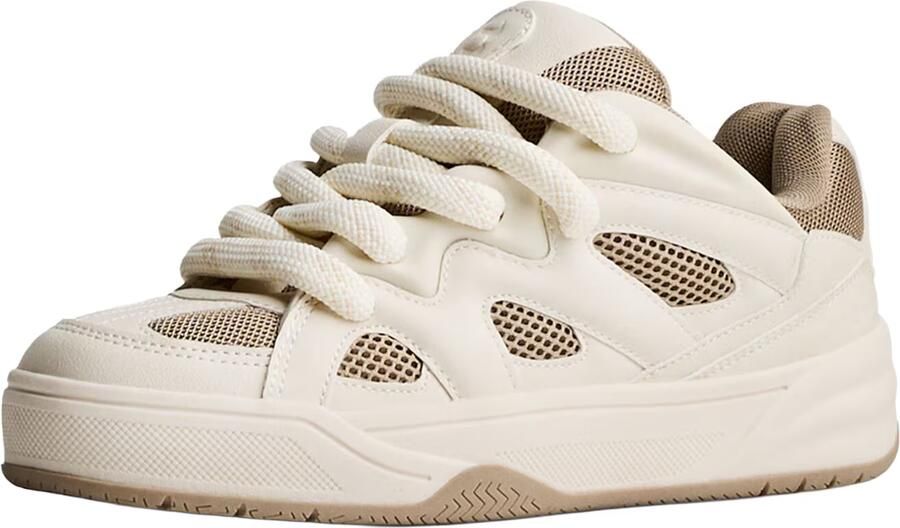 Bershka Sneakers laag 'BAMBA' crème mokka