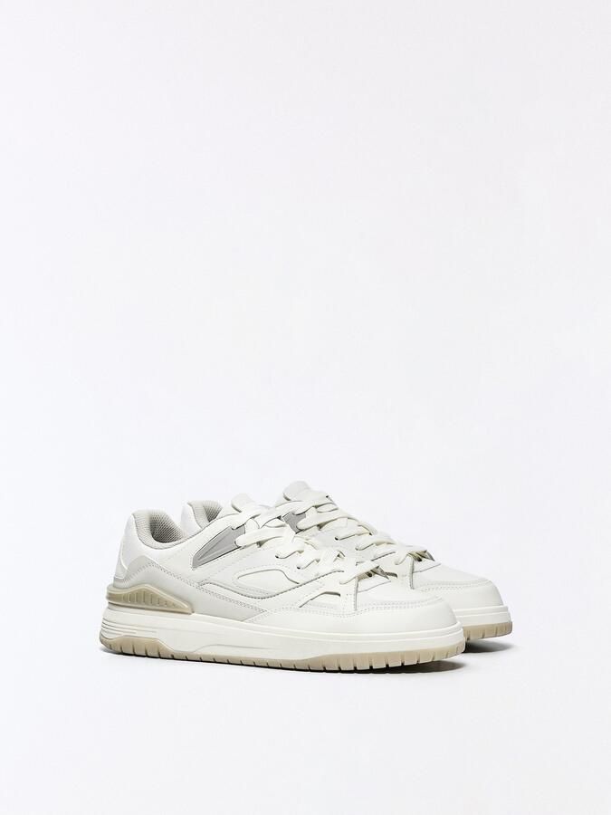 Bershka Sneakers laag 'BAMBA STREET' grijs wit - Foto 4