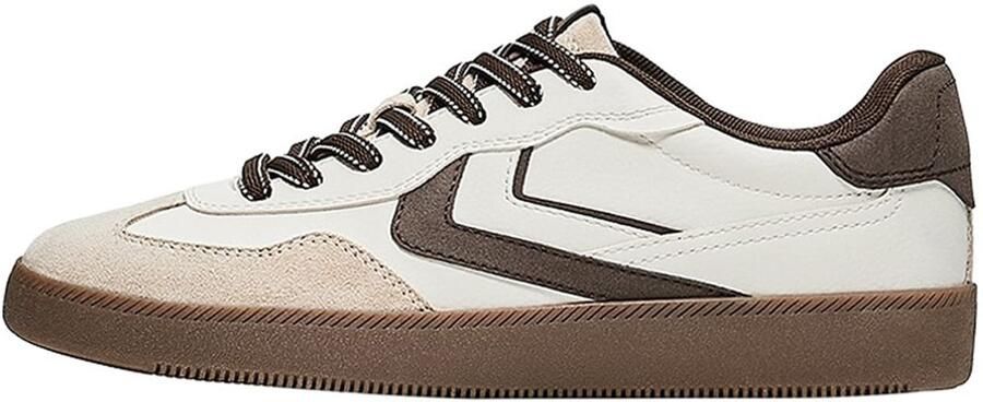 Bershka Sneakers laag beige donkerbruin wit - Foto 6