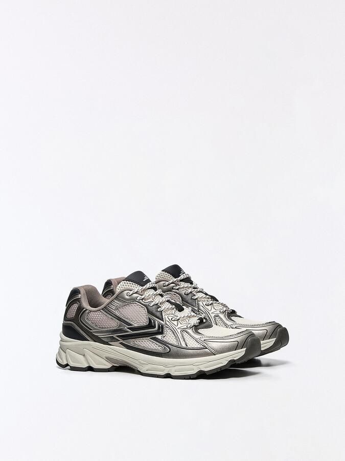 Bershka Sneakers laag brokaat brons offwhite - Foto 3