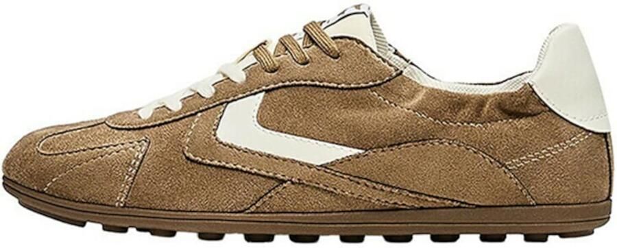 Bershka Sneakers laag bruin ombergrijs natuurwit
