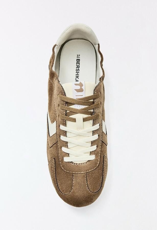 Bershka Sneakers laag bruin ombergrijs natuurwit - Foto 6