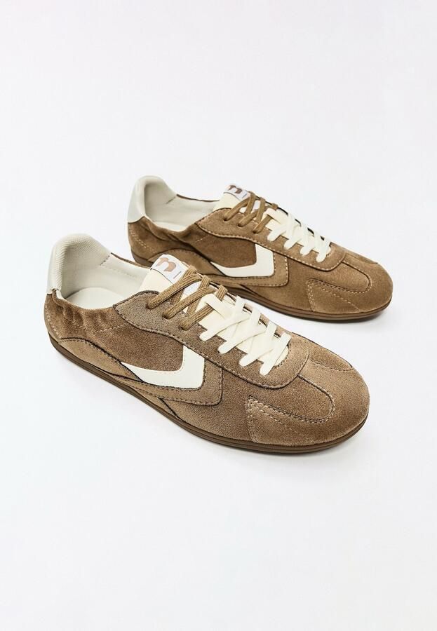 Bershka Sneakers laag bruin ombergrijs natuurwit - Foto 3