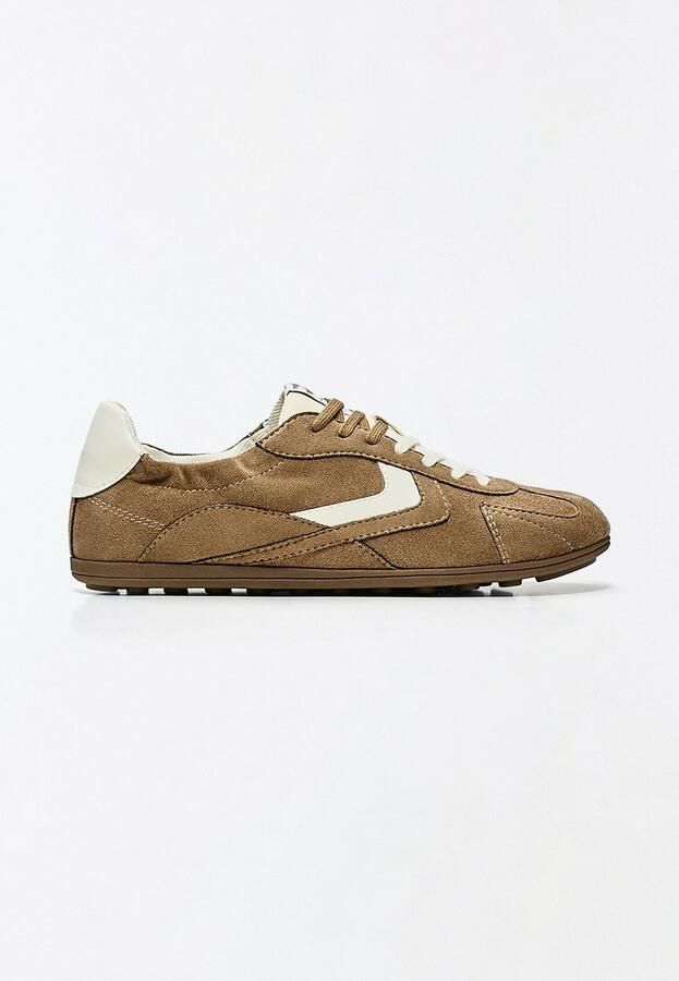 Bershka Sneakers laag bruin ombergrijs natuurwit - Foto 4