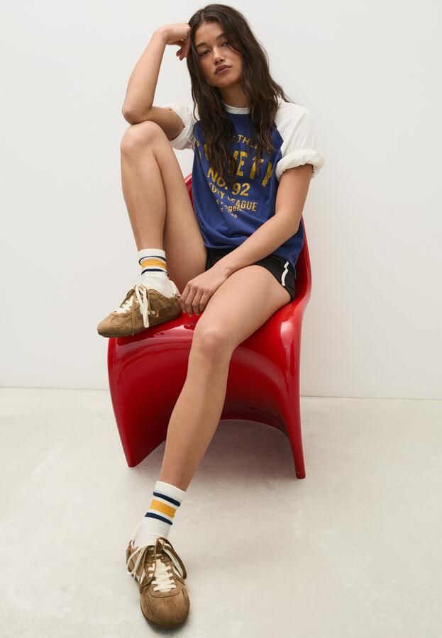 Bershka Sneakers laag bruin ombergrijs natuurwit - Foto 5