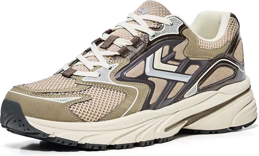 Bershka Sneakers laag cappuccino bruin gemêleerd zwart zilver