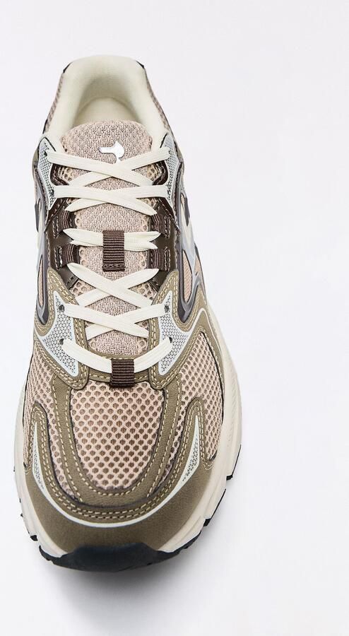 Bershka Sneakers laag cappuccino bruin gemêleerd zwart zilver - Foto 5