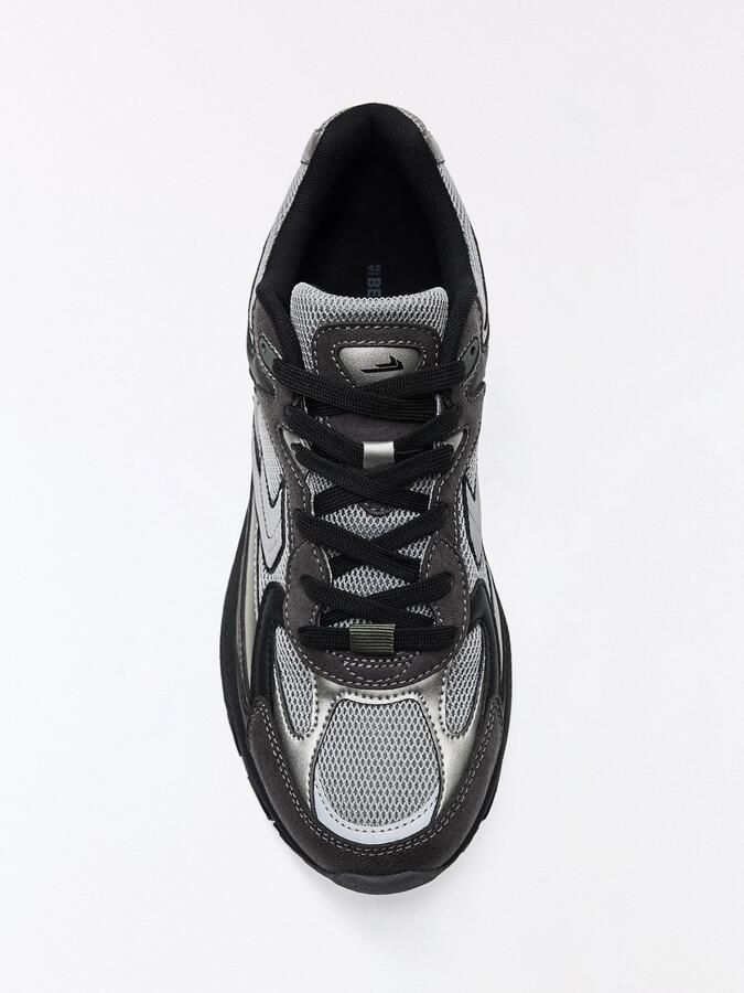 Bershka Sneakers laag 'DEPORTIVO 29' grijs donkergrijs zwart - Foto 3