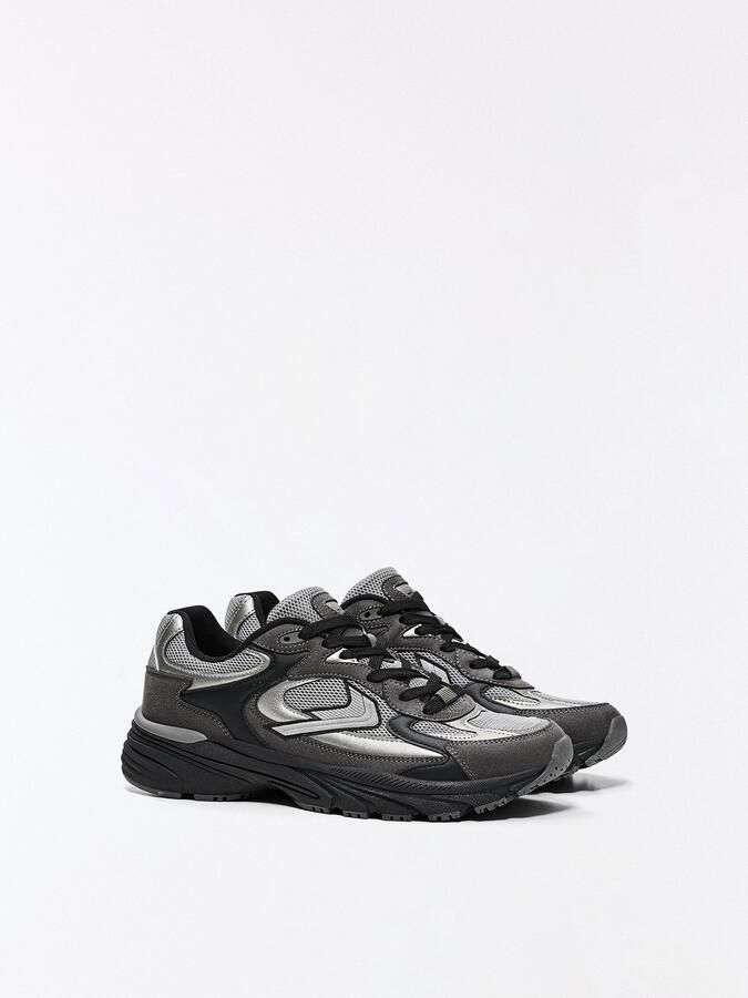 Bershka Sneakers laag 'DEPORTIVO 29' grijs donkergrijs zwart - Foto 4