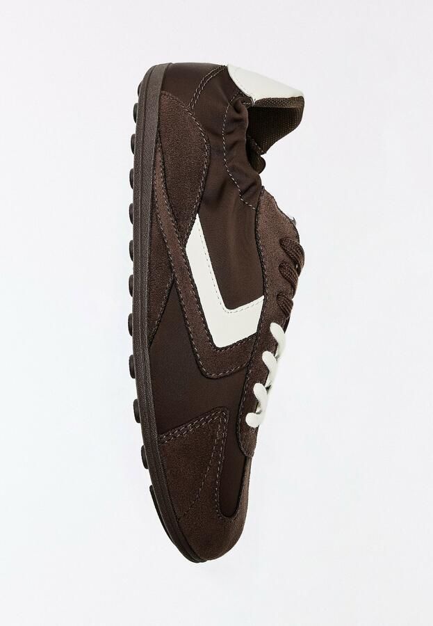 Bershka Sneakers laag donkerbruin wit - Foto 5