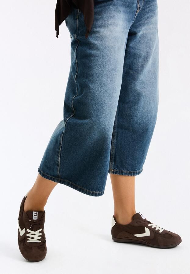 Bershka Sneakers laag donkerbruin wit - Foto 6