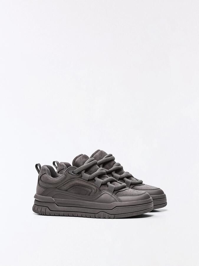 Bershka Sneakers laag donkergrijs - Foto 3