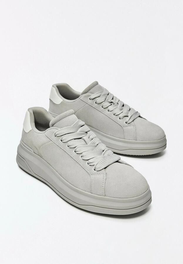 Bershka Sneakers laag grijs wit - Foto 4