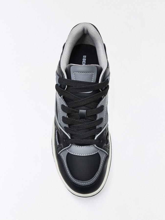 Bershka Sneakers laag grijs zwart - Foto 2