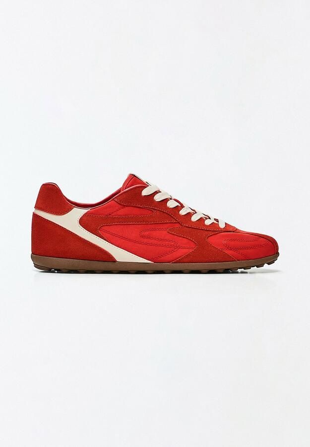 Bershka Sneakers laag rood wit - Foto 3