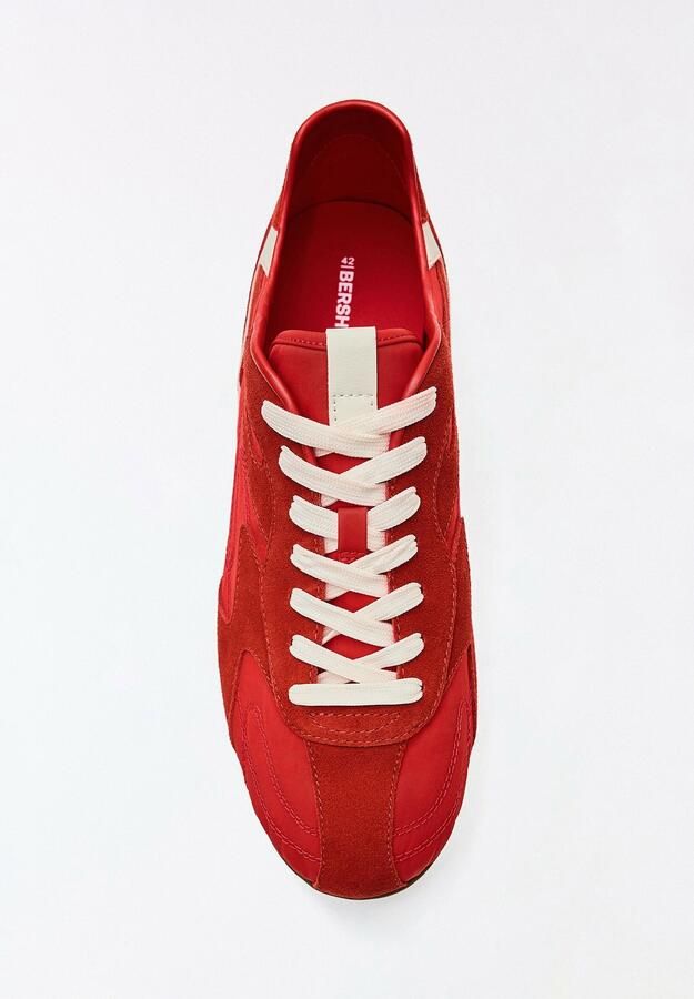 Bershka Sneakers laag rood wit - Foto 4