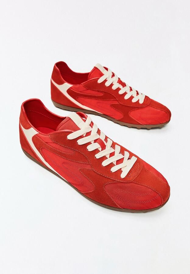 Bershka Sneakers laag rood wit - Foto 5