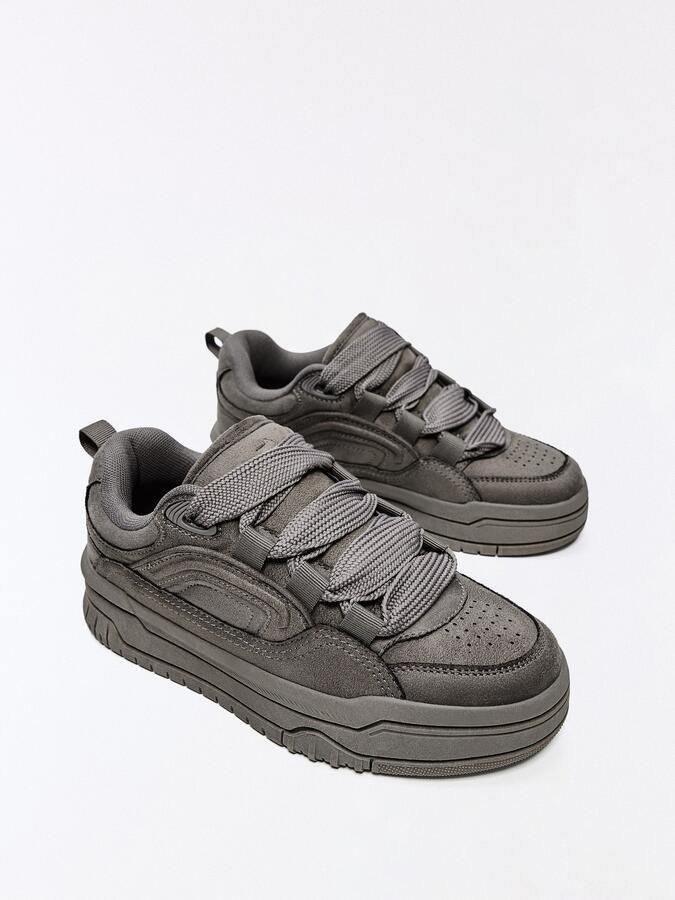 Bershka Sneakers laag taupe - Foto 3