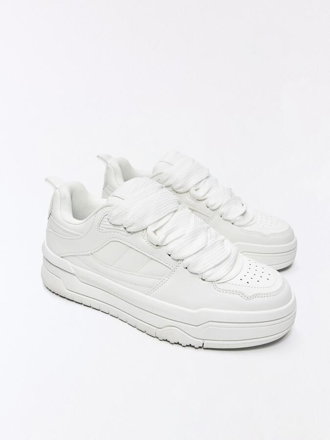 Bershka Sneakers laag wit - Foto 3