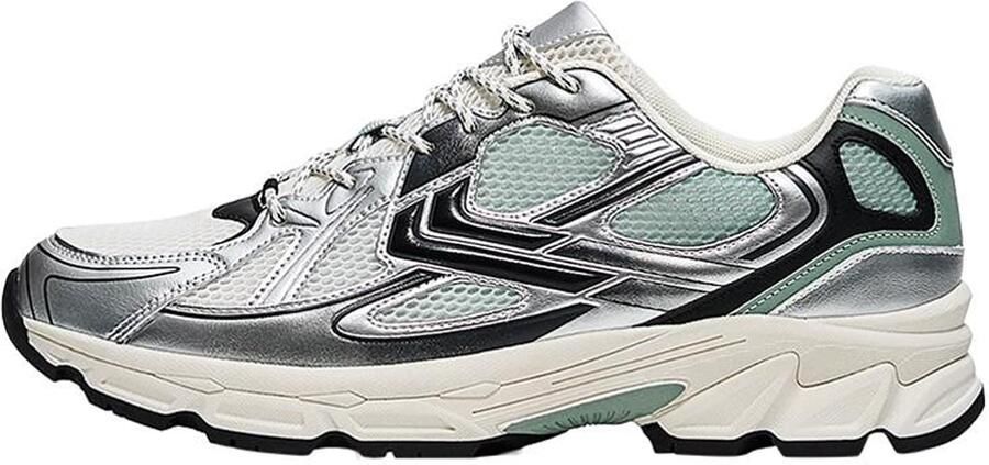 Bershka Sneakers laag zilvergrijs lichtgroen wolwit - Foto 6
