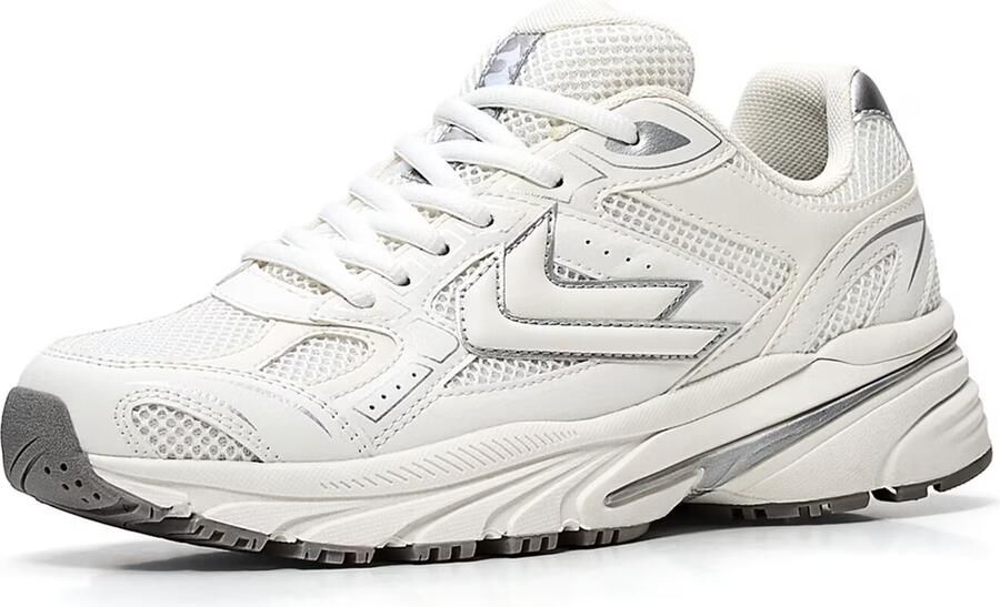 Bershka Sneakers laag zilvergrijs wit