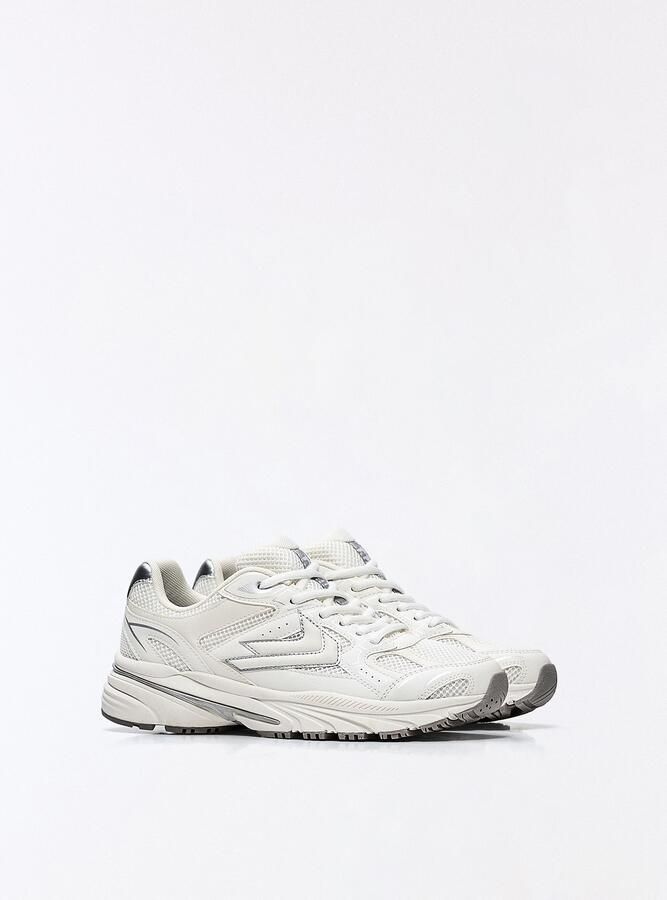 Bershka Sneakers laag zilvergrijs wit - Foto 3