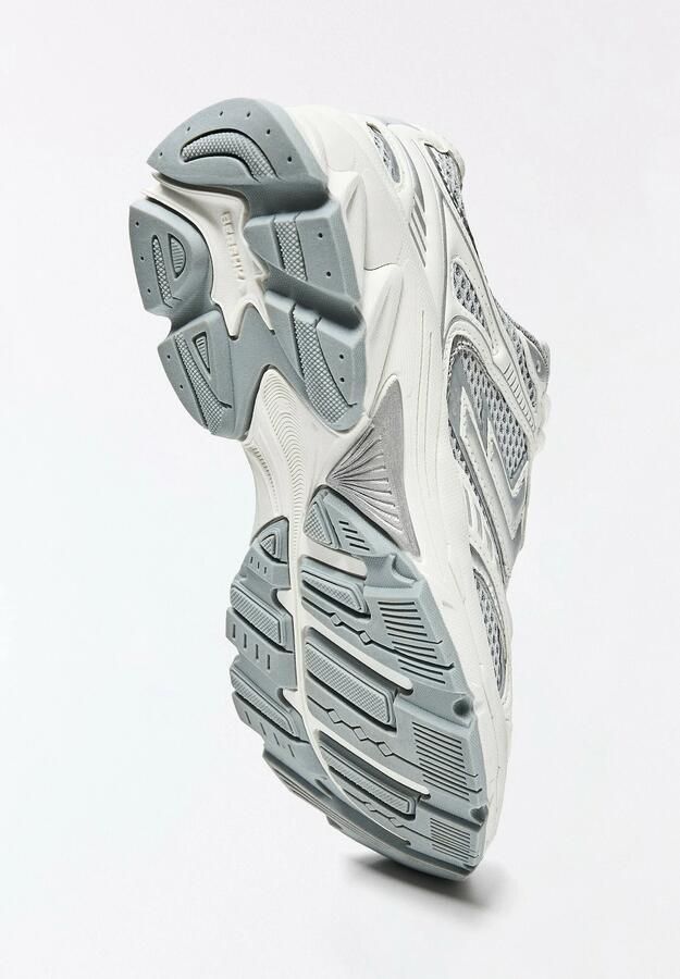 Bershka Sneakers laag zilvergrijs wit - Foto 4
