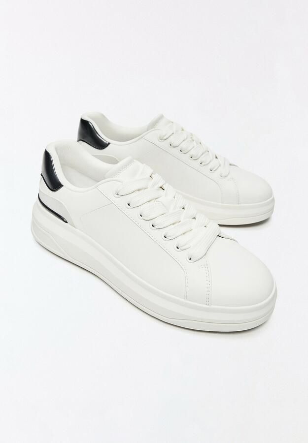 Bershka Sneakers laag zwart wit - Foto 4