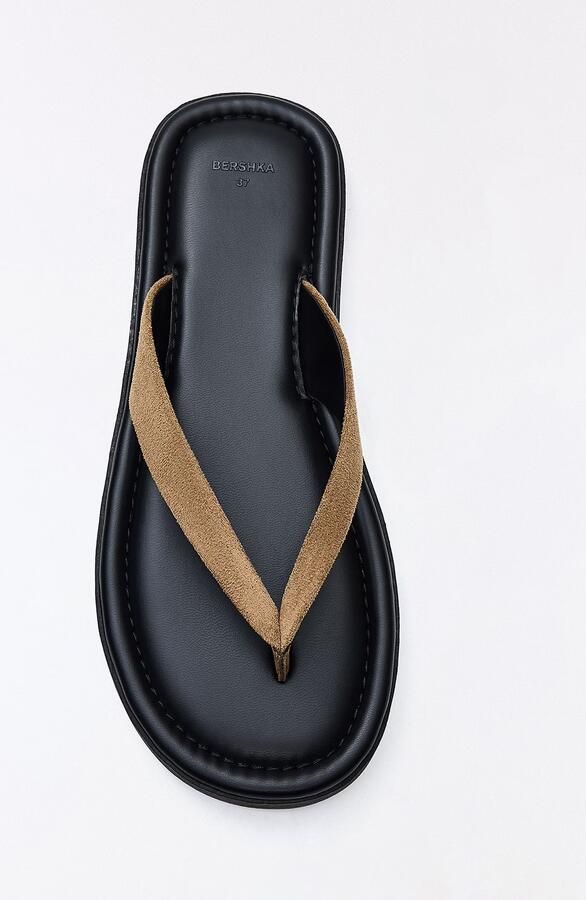 Bershka Teenslipper donkerbeige - Foto 5