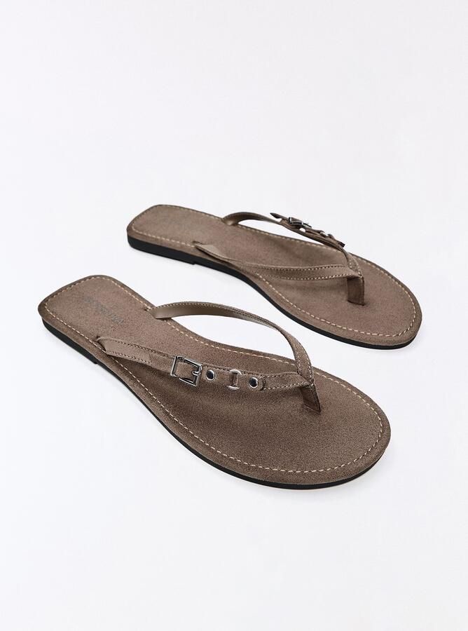 Bershka Teenslipper bruin - Foto 2