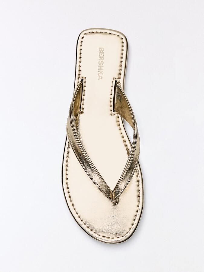Bershka Teenslipper goud - Foto 2